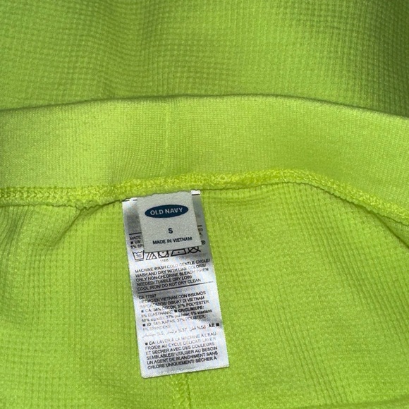 Old navy neon yellow green thermal matching pajama set - Picture 4 of 4